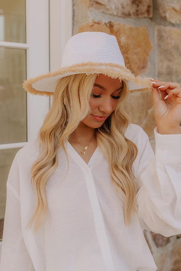 Coastal Dreams Raffia Woven Hat in White Product Image