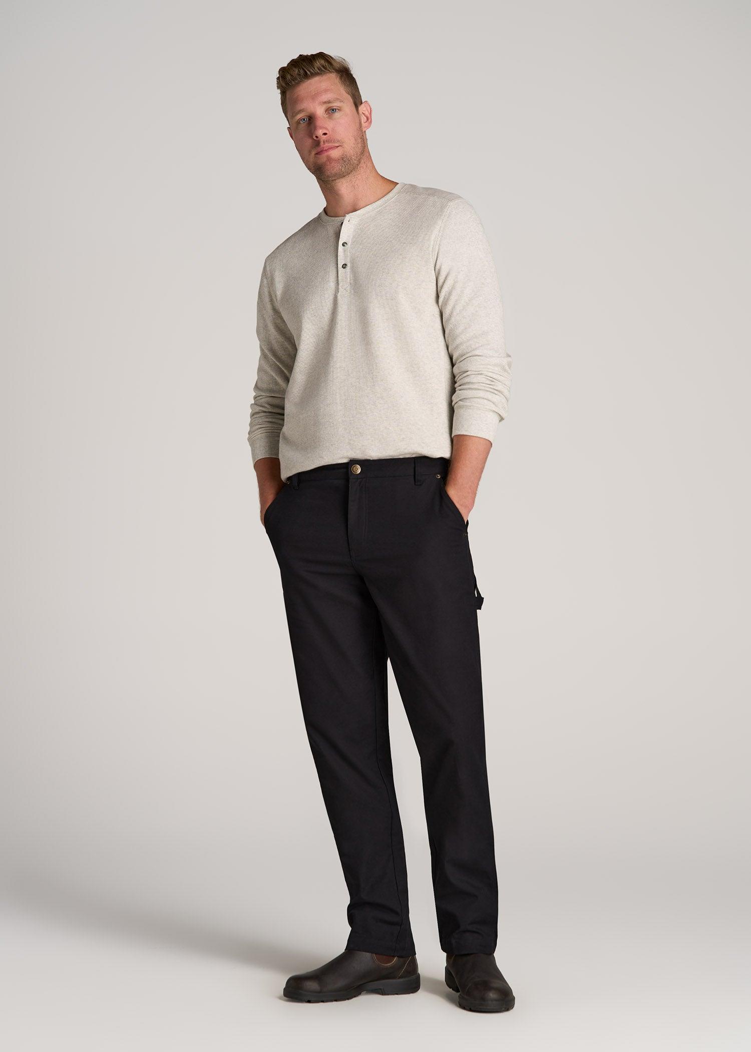 LJ&S Stretch Canvas REGULAR-FIT Carpenter's Pants for Tall Men in Black Product Image