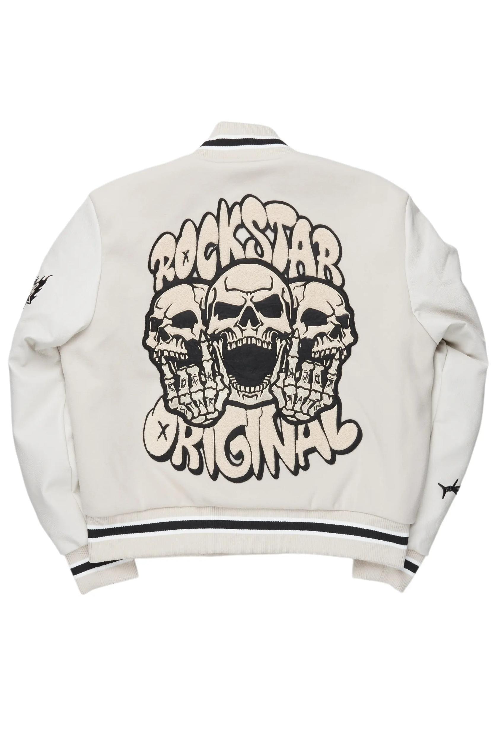 Rune Beige Varsity Jacket Male Product Image