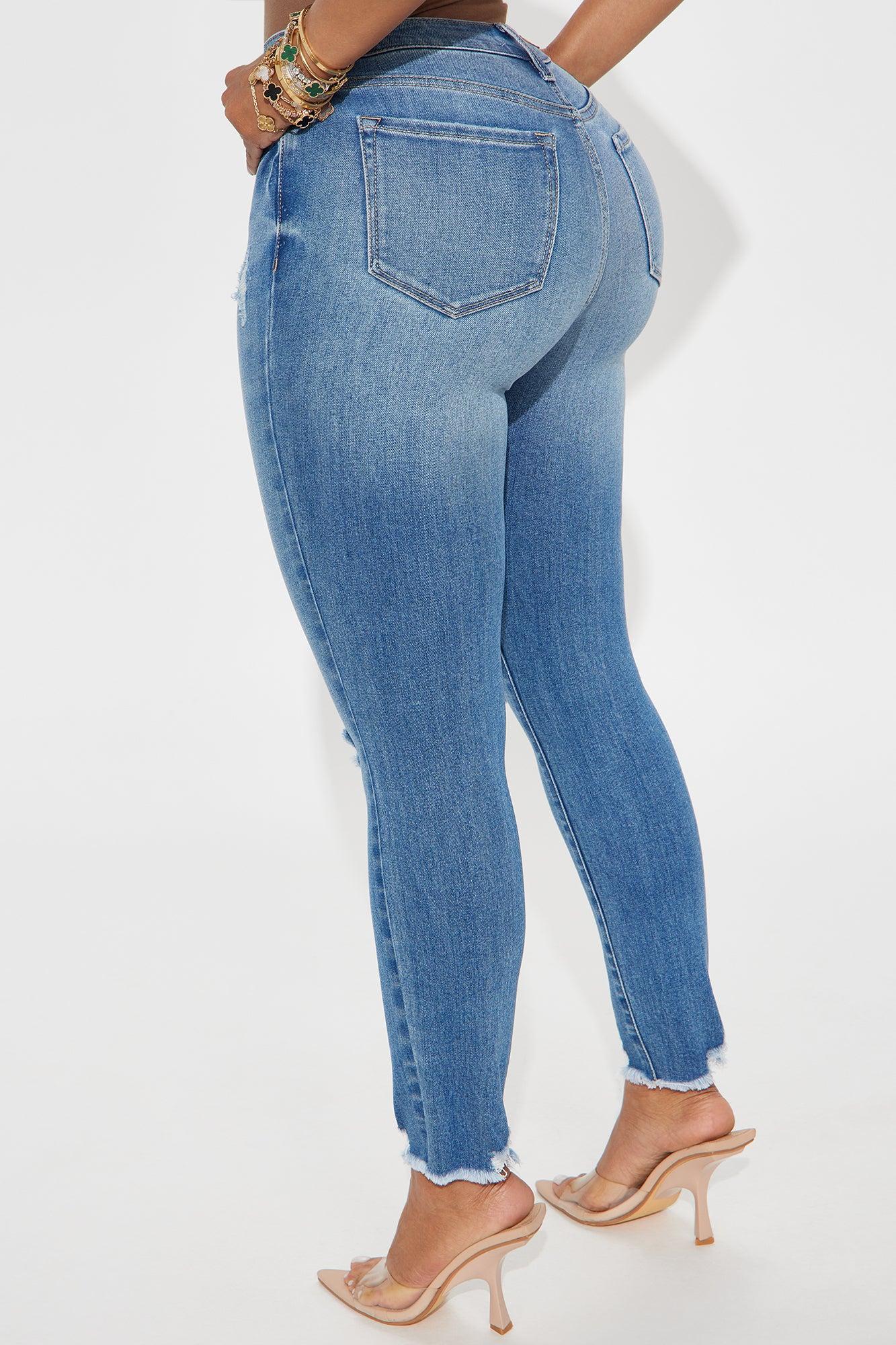 See Me Now Ripped Ankle Skinny Jean - Medium Wash Product Image