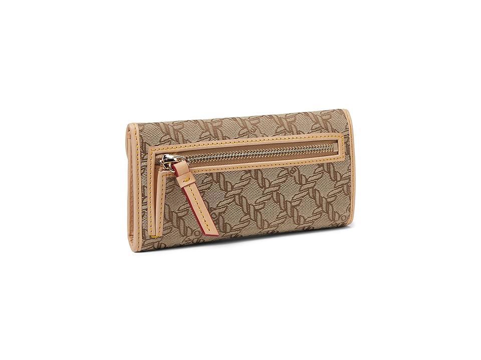 Dooney & Bourke Womens Maritime Continental Fabric Clutch Bag in Brown Product Image