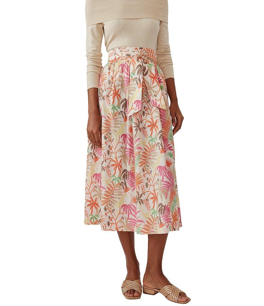 J.McLaughlin Jungle Melody Tie Front A-Line Midi Skirt Product Image