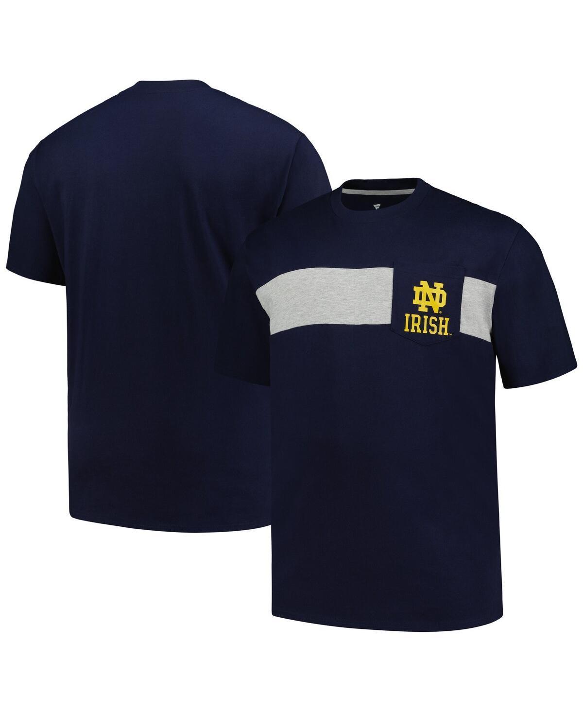 Mens Profile Notre Dame Fighting Irish Big & Tall Color Stripe T-Shirt Blue Product Image