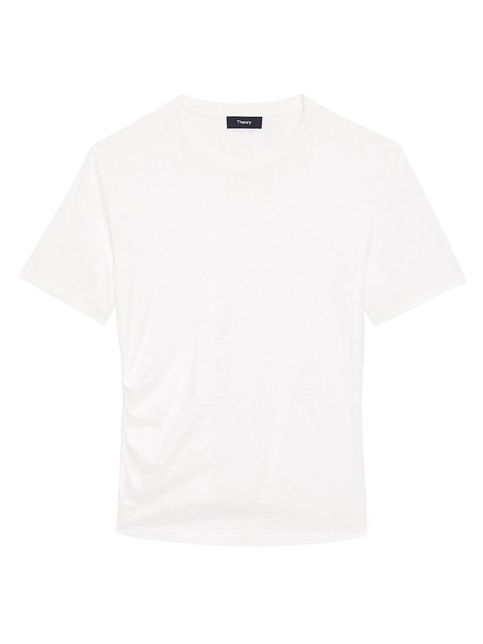 Womens Side Drape Cotton T-Shirt Product Image