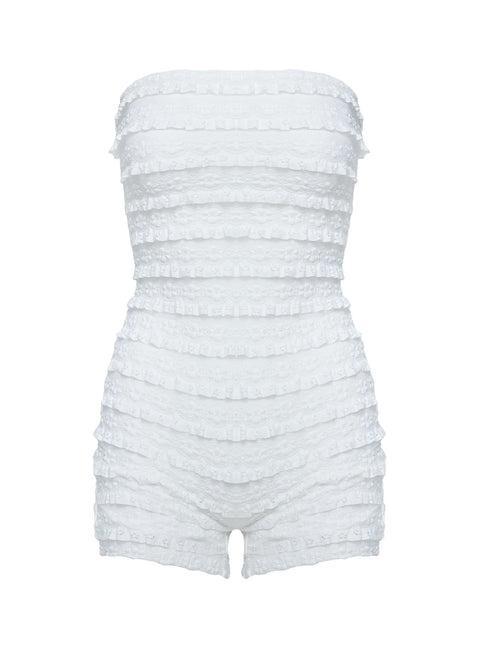 Ayver Strapless Playsuit White Product Image