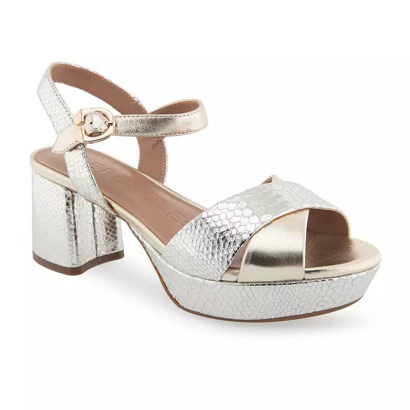 Aerosoles Cosmos Women's Platform Leather Sandals, Size: 8.5, Soft Gold Leather Product Image