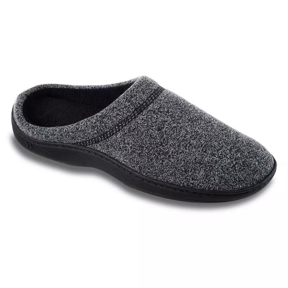 isotoner Space Dye Men's Clog Slippers, Size: Medium, Black Product Image