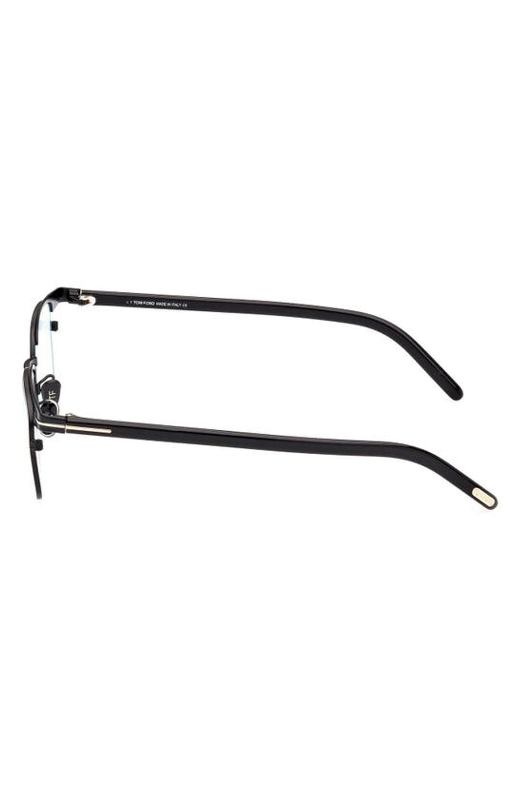 TOM FORD 49mm Small Square Blue Light Blocking Reading Glasses In Shiny Black Product Image