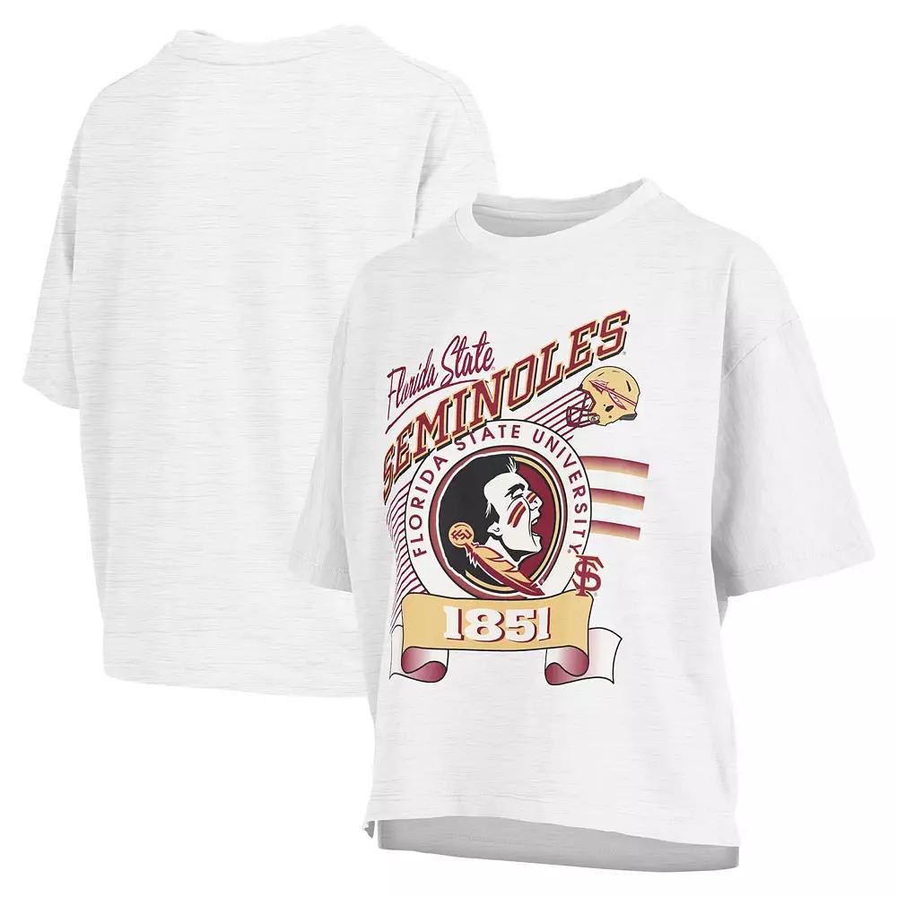 Women's Pressbox White Florida State Seminoles Rock & Roll Slub��T-Shirt, Size: Large Product Image