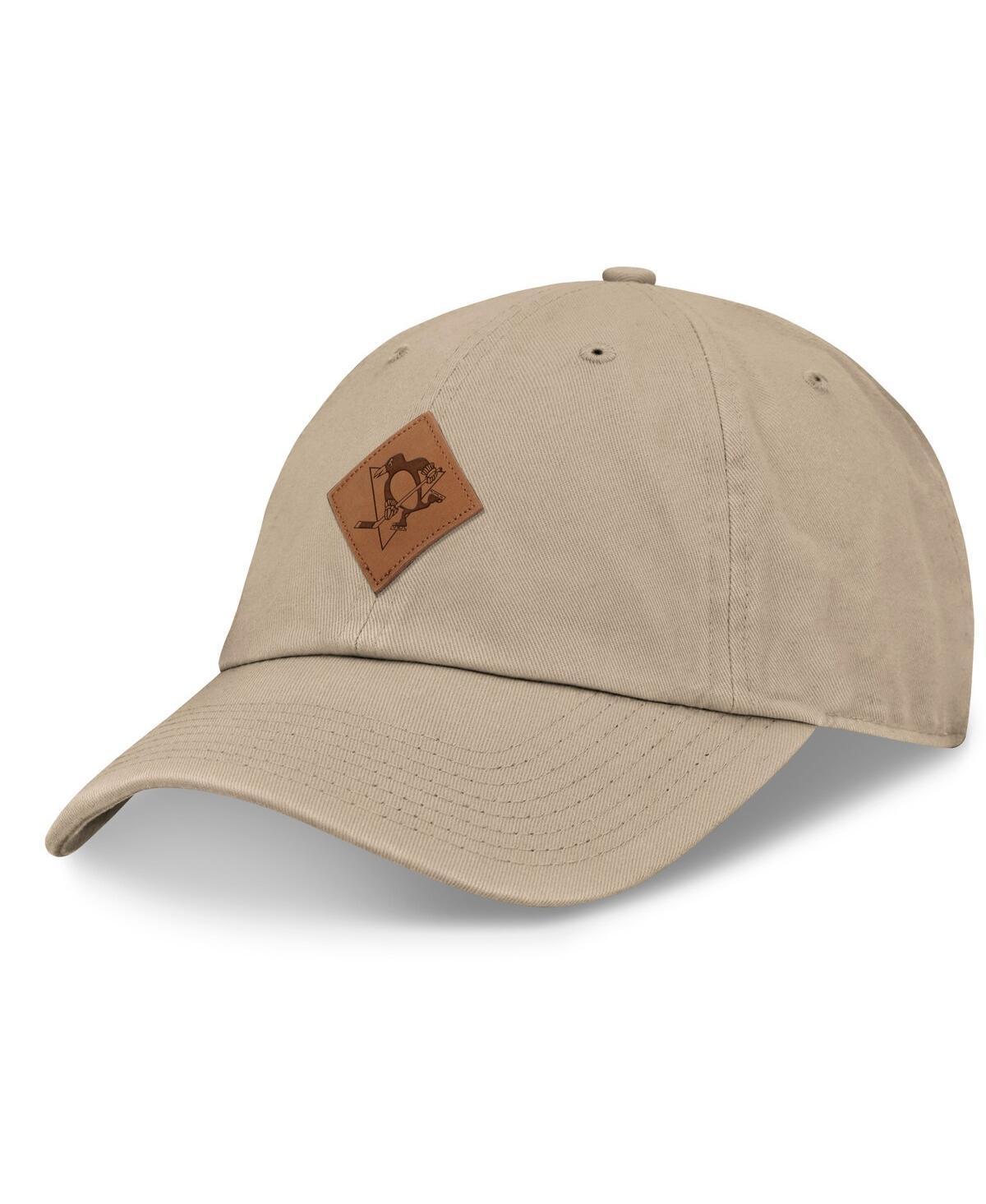 Mens Fanatics Khaki Chicago Blackhawks Elements Unstructured Patch Leather Strapback Hat Product Image
