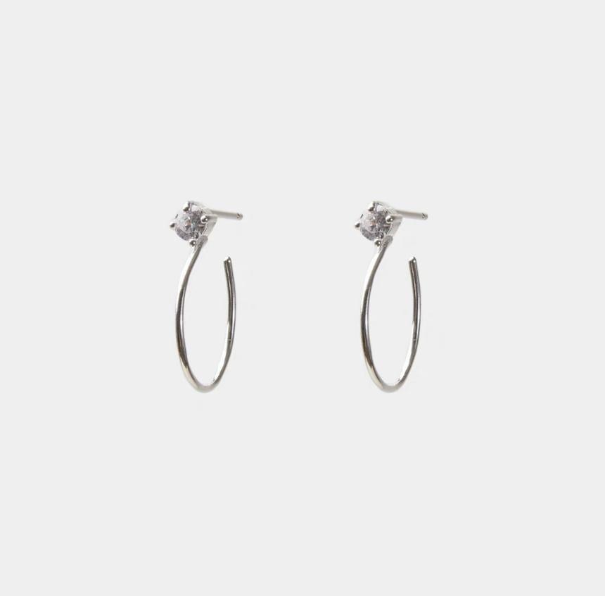 Rhinestone Open Hoop Earring Product Image
