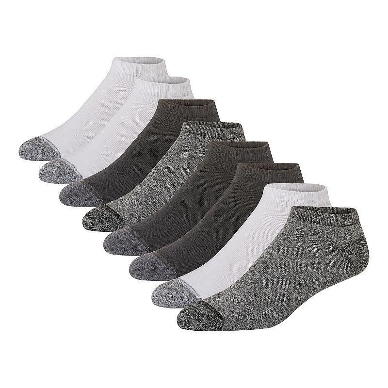 Hanes Ultimate Mens Ultra Cushion Low Cut Socks, 8-Pairs White 6-12 Product Image