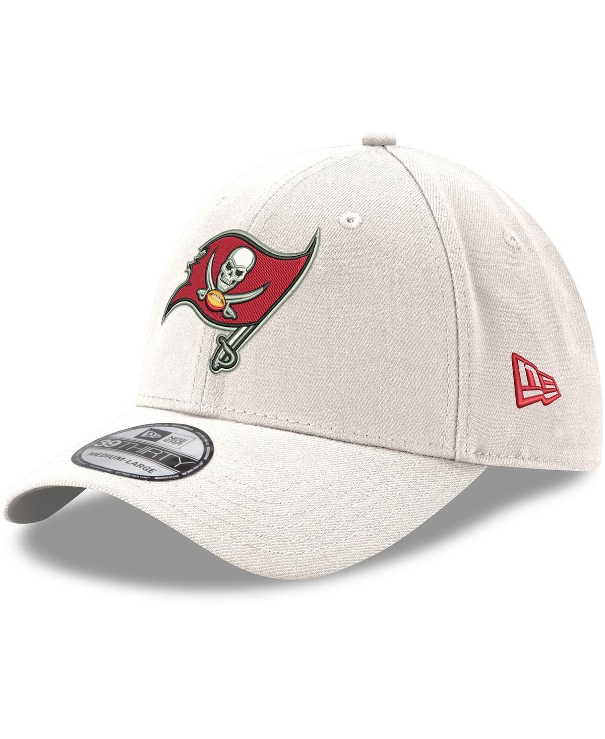 Men's New Era White Tampa Bay Buccaneers Iced II 39THIRTY Flex Hat, Size: Medium/Large Product Image