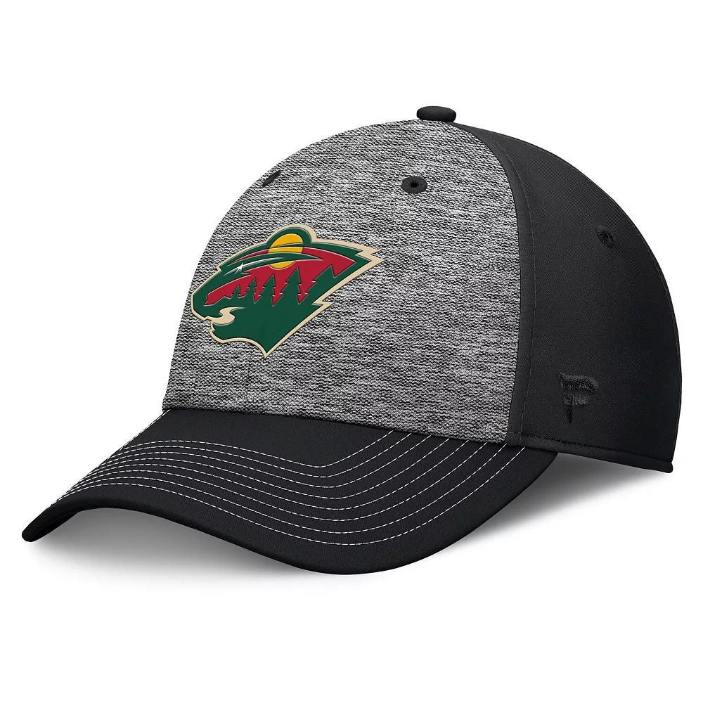 Men's Fanatics Gray/Black Minnesota Wild Fundamental Top Shelf 2-Tone Flex Hat, Size: Medium/Large, Grey Product Image
