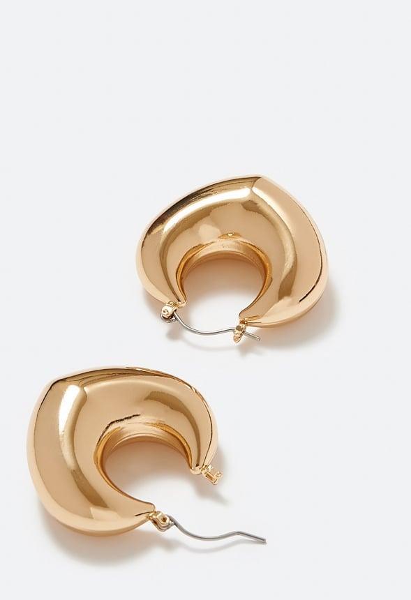 Tori Graduated Domed Metal Hoop Earrings Product Image