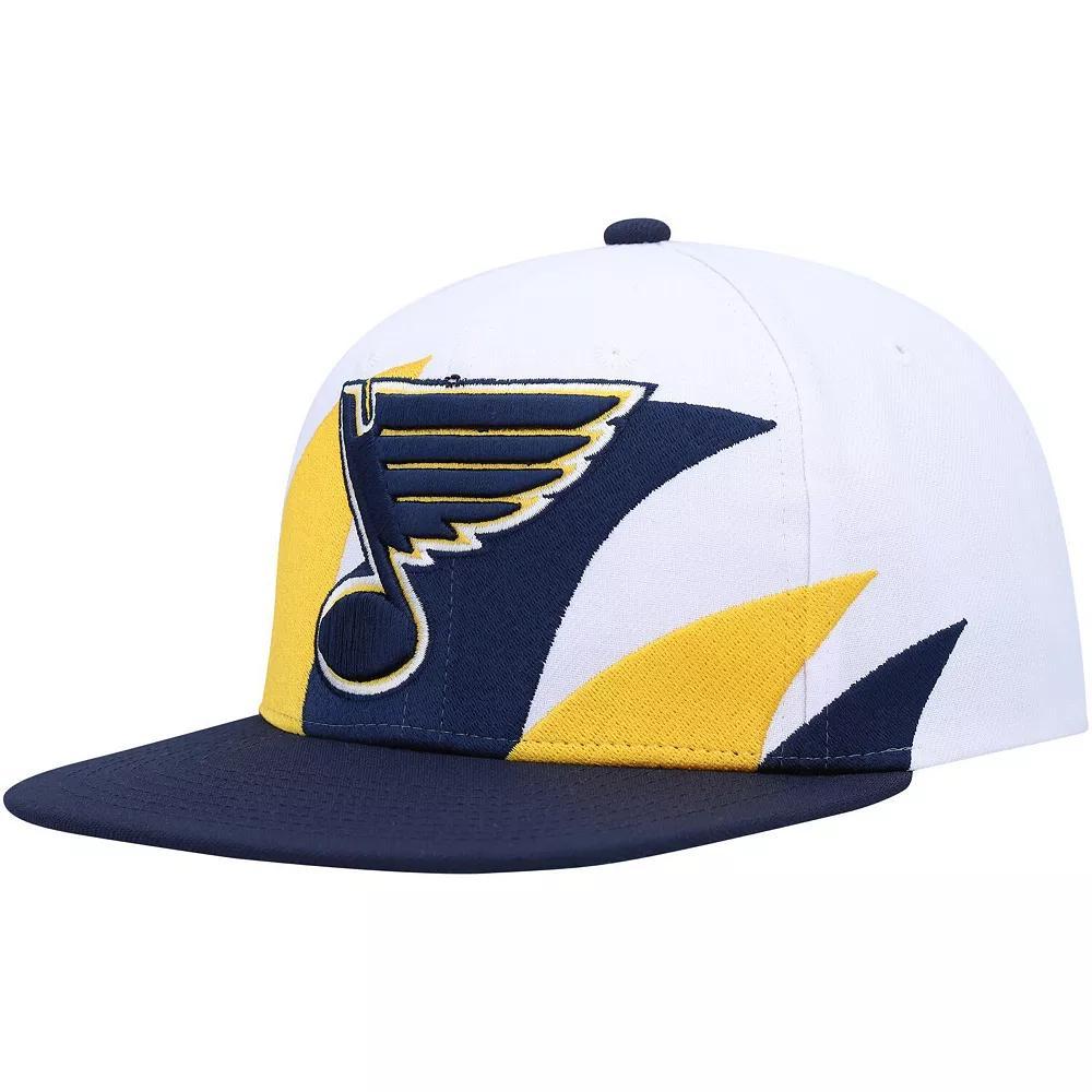 Men's Mitchell & Ness White/Navy St. Louis Blues Vintage Sharktooth Snapback Hat Product Image