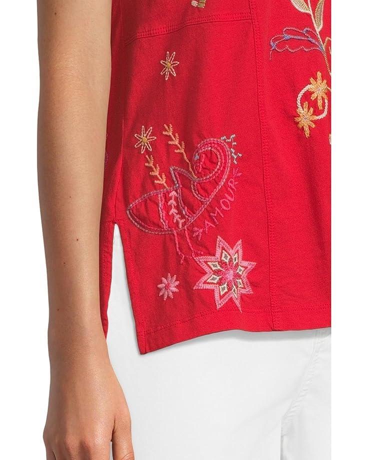 Women's Johnny Was Easy Paneled V-neck Tee - Loulia Product Image