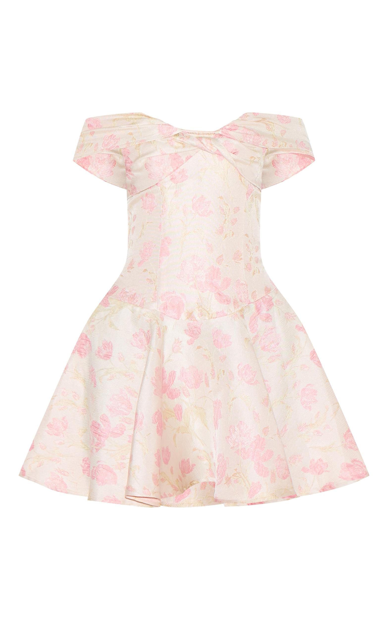 Pink Bardot Jacquard Shift Dress Product Image