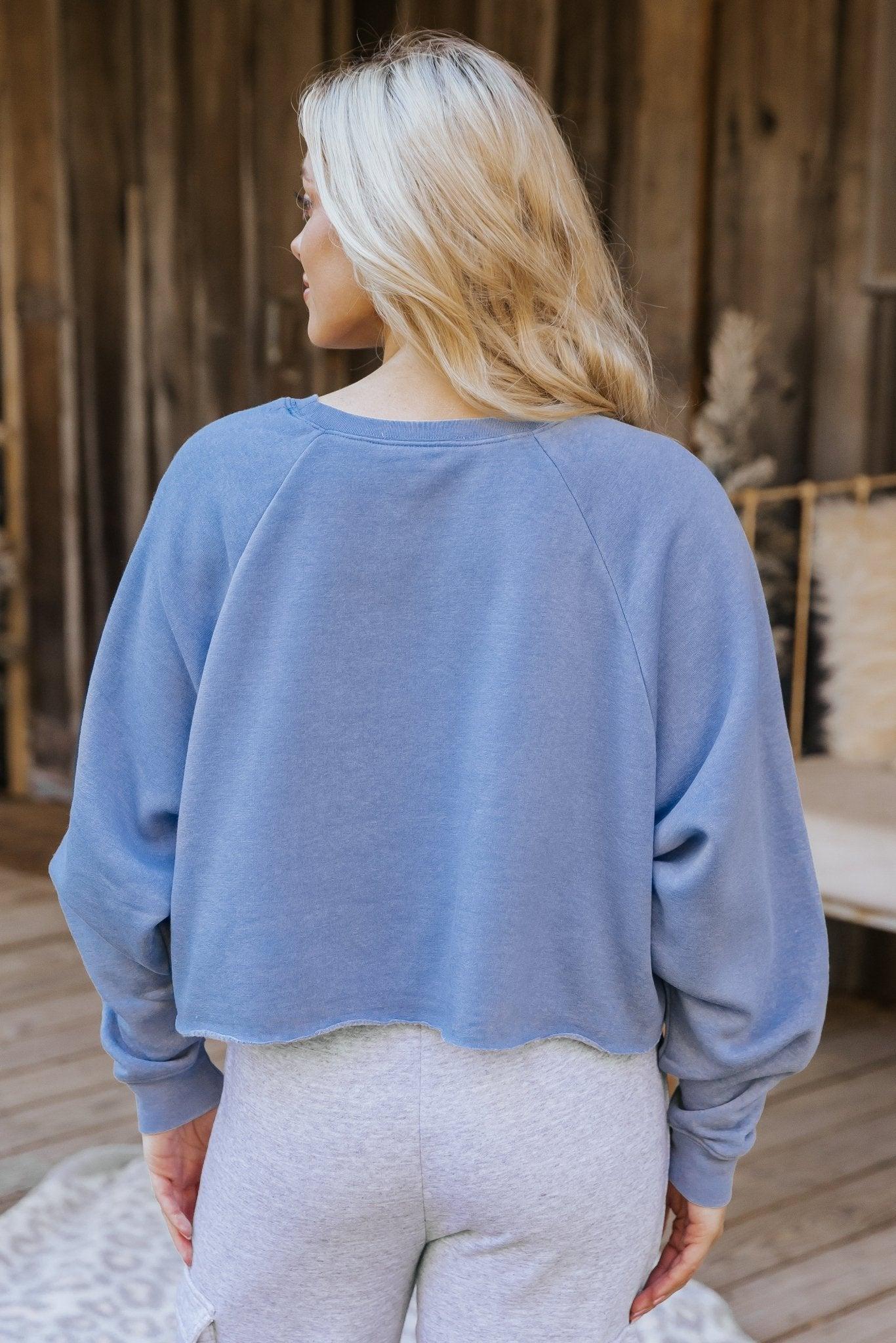 Jenna Blue Fleece Sweatshirt - FINAL SALE Product Image