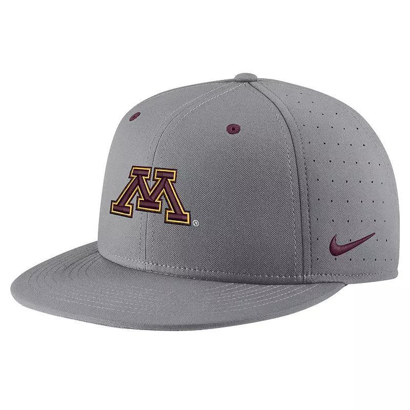 Men's Nike Gray Minnesota Golden Gophers USA Side Patch True AeroBill Performance Fitted Hat, Size: 7 1/8, Grey Product Image
