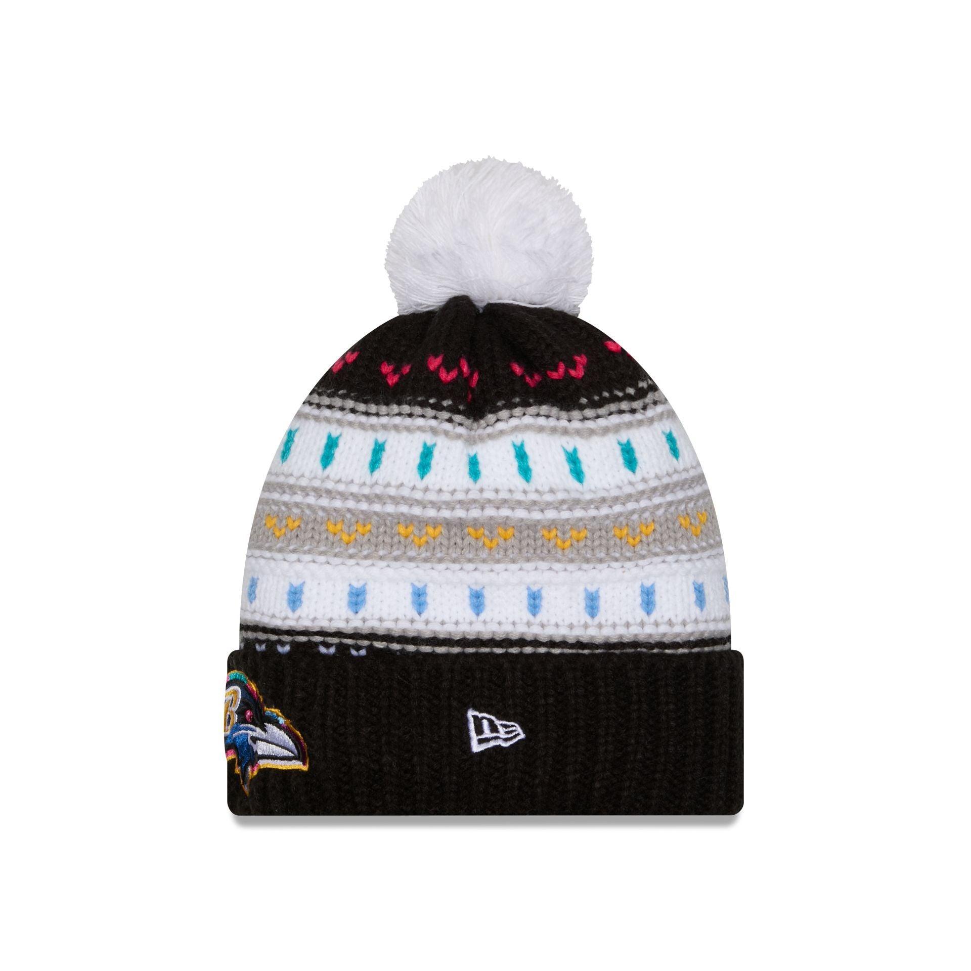 Baltimore Ravens 2025 Crucial Catch Women's Pom Knit Hat Female Product Image