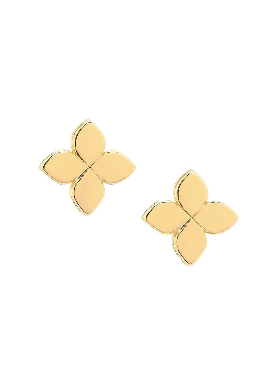 Womens Love In Verona 18K Yellow Gold Floral Stud Earrings Product Image