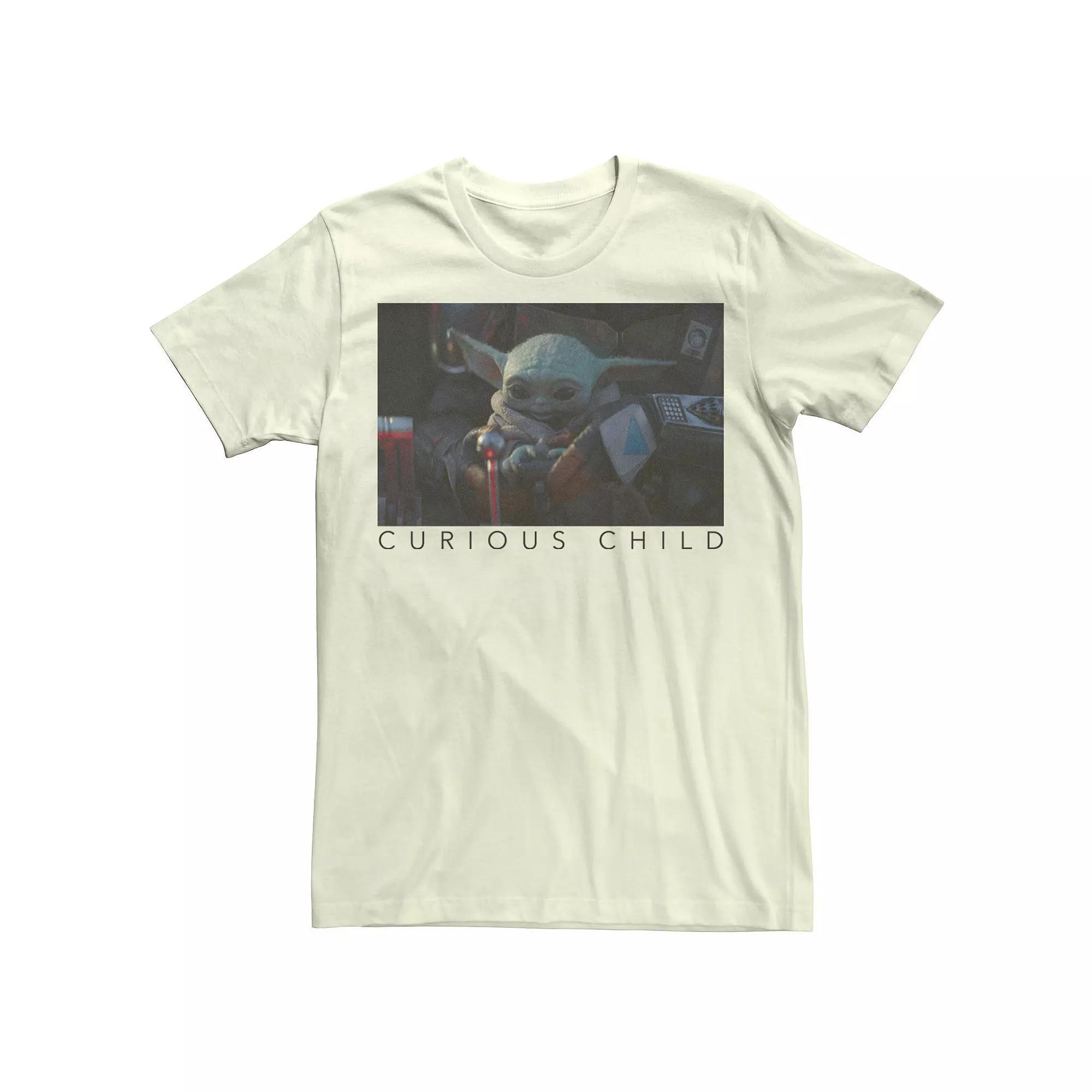 Men's Star Wars The Mandalorian The Child Curious Child Portrait Tee, Size: 3XL, Natural Product Image