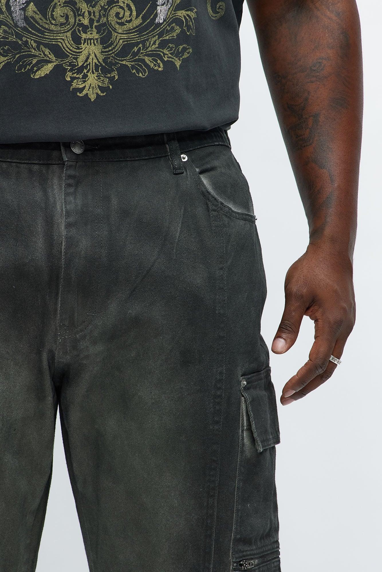 Relaxed Straight Stop Playing Games Jeans - Olive Product Image