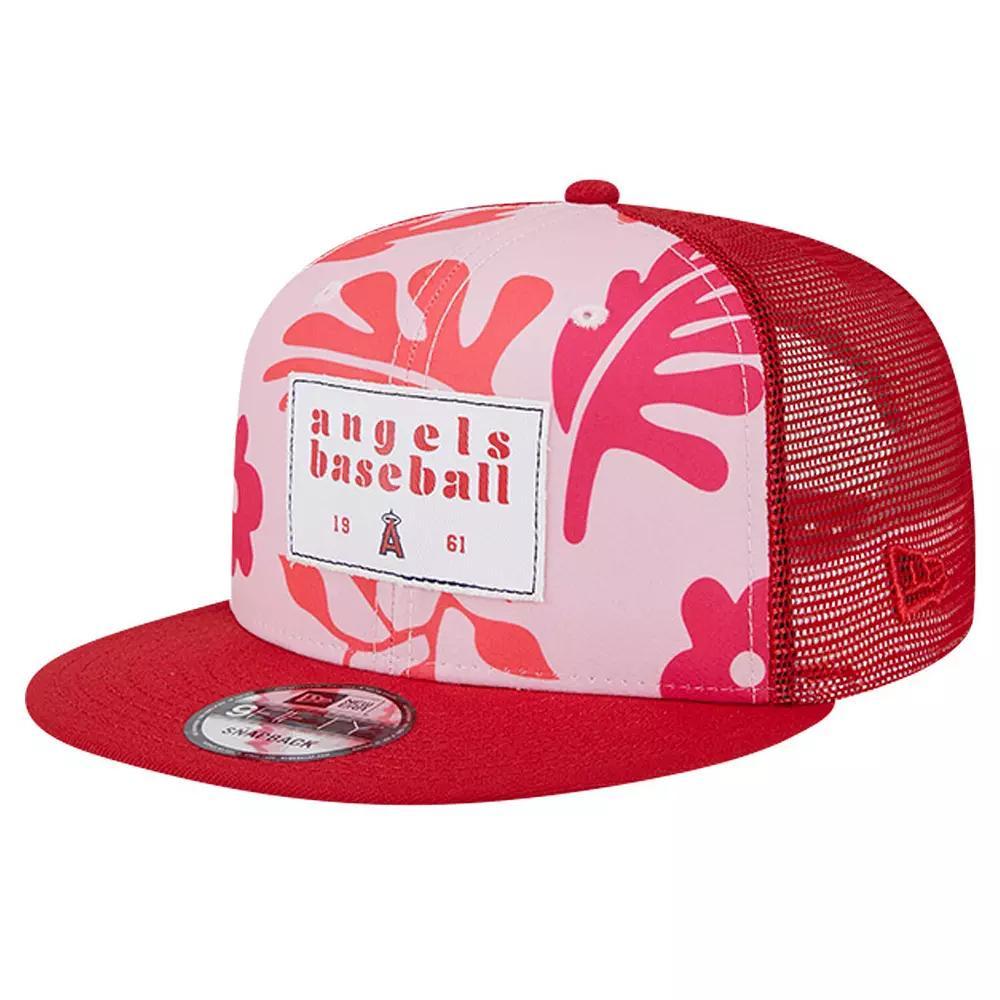 Men's New Era Red Los Angeles Angels Bikini Bottom Trucker 9FIFTY Snapback Hat Product Image