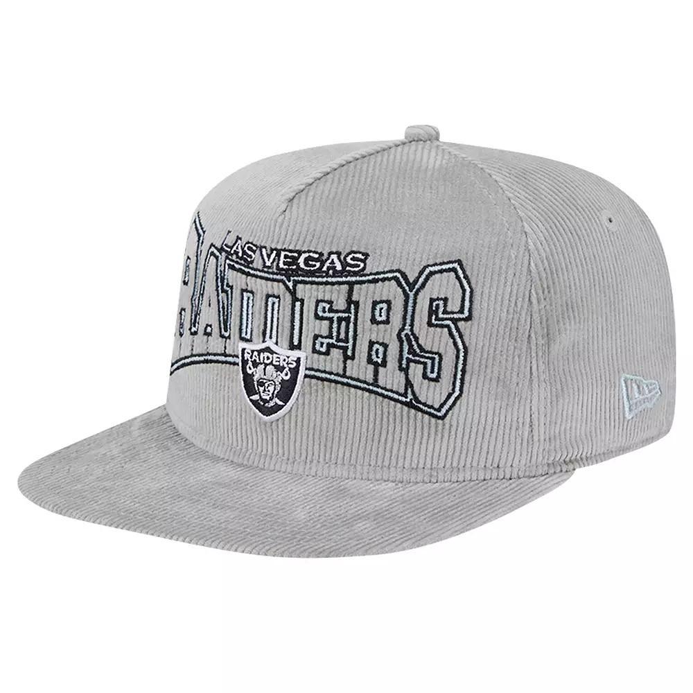 Men's New Era  Gray Las Vegas Raiders Corduroy��Golfer Adjustable Hat, Lvr Grey Product Image