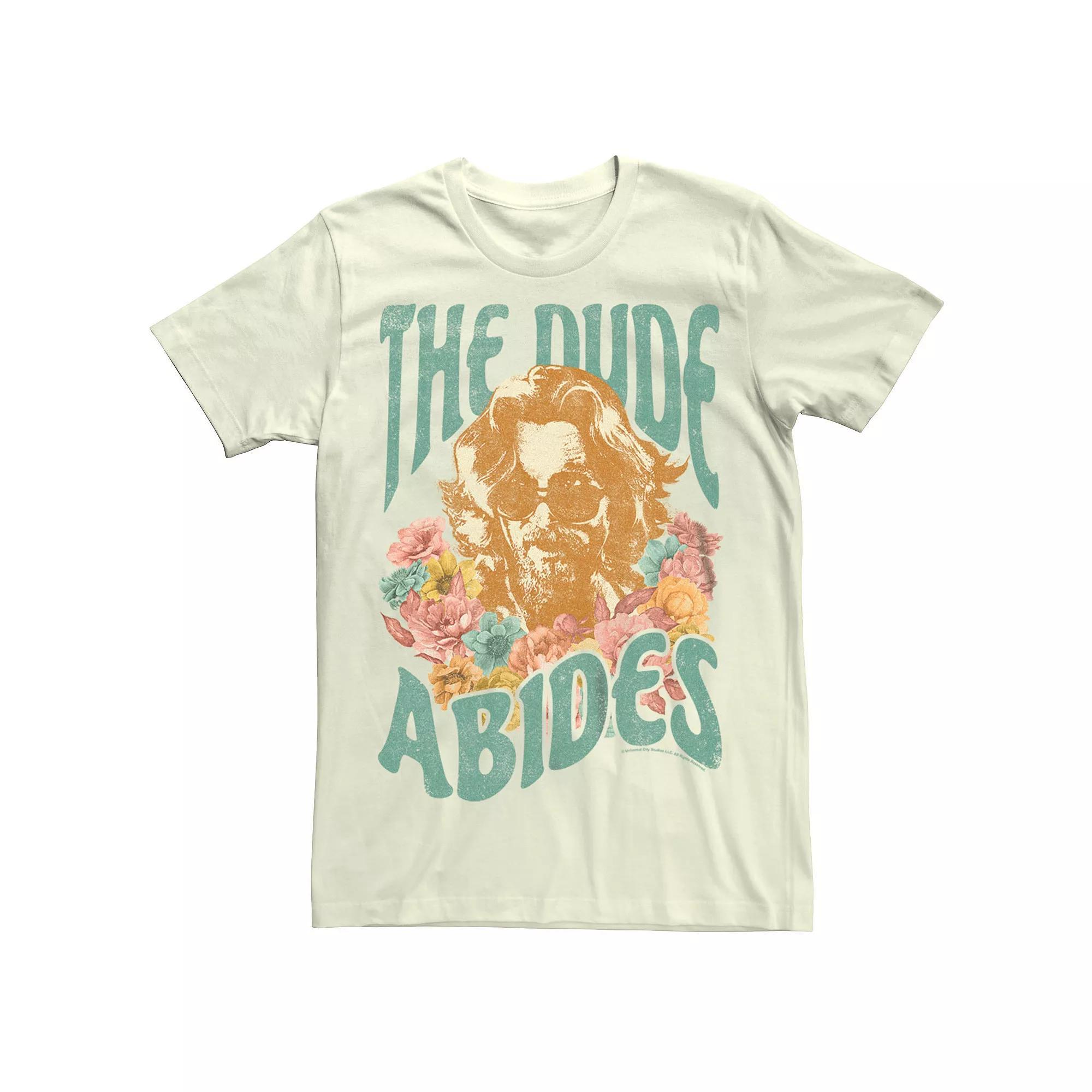 Mens The Big Lebowski Floral The Dude Abides Graphic Tee Product Image