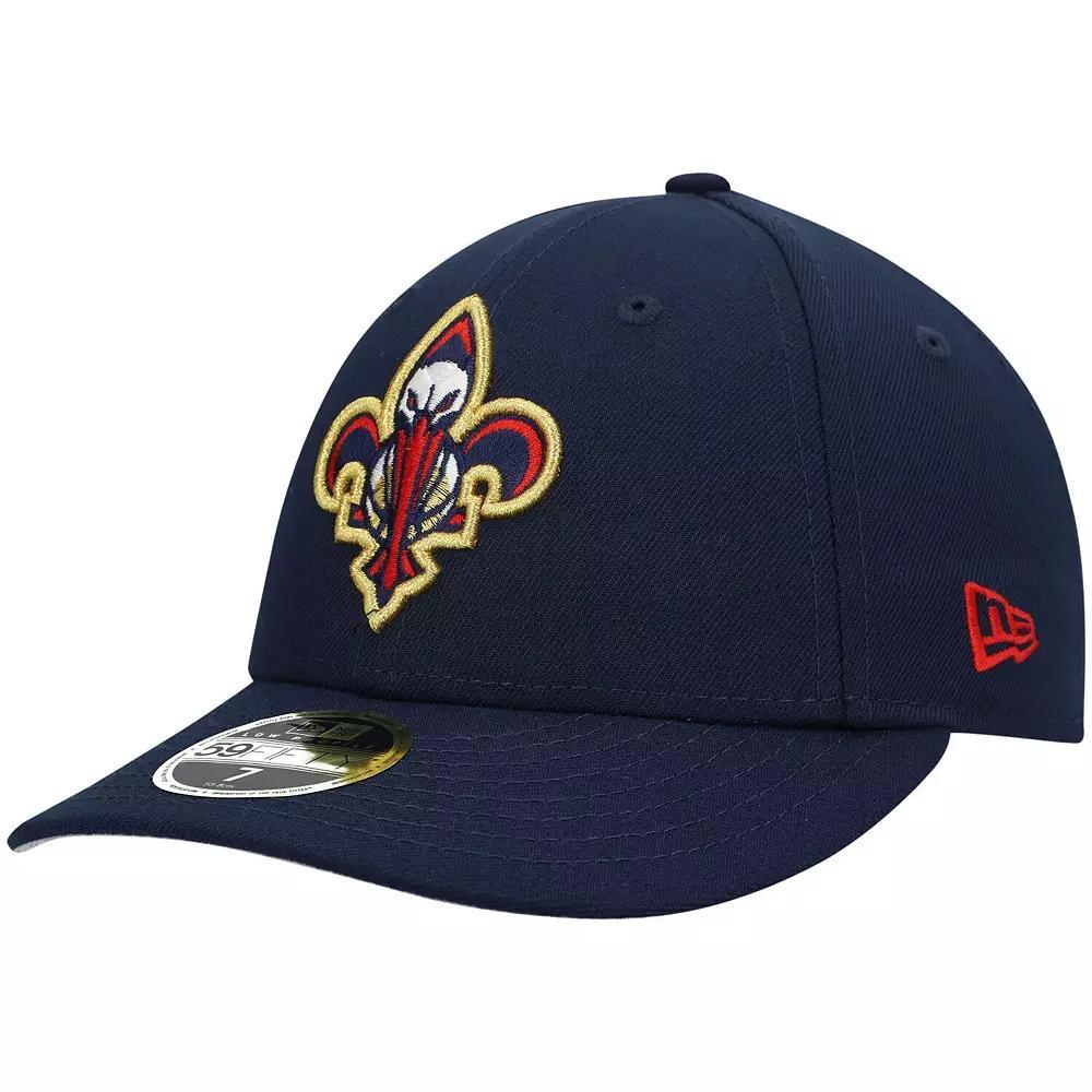 Men's New Era Navy New Orleans Pelicans Team Logo Low Profile 59FIFTY Fitted Hat, Size: 7 3/8, Blue Product Image