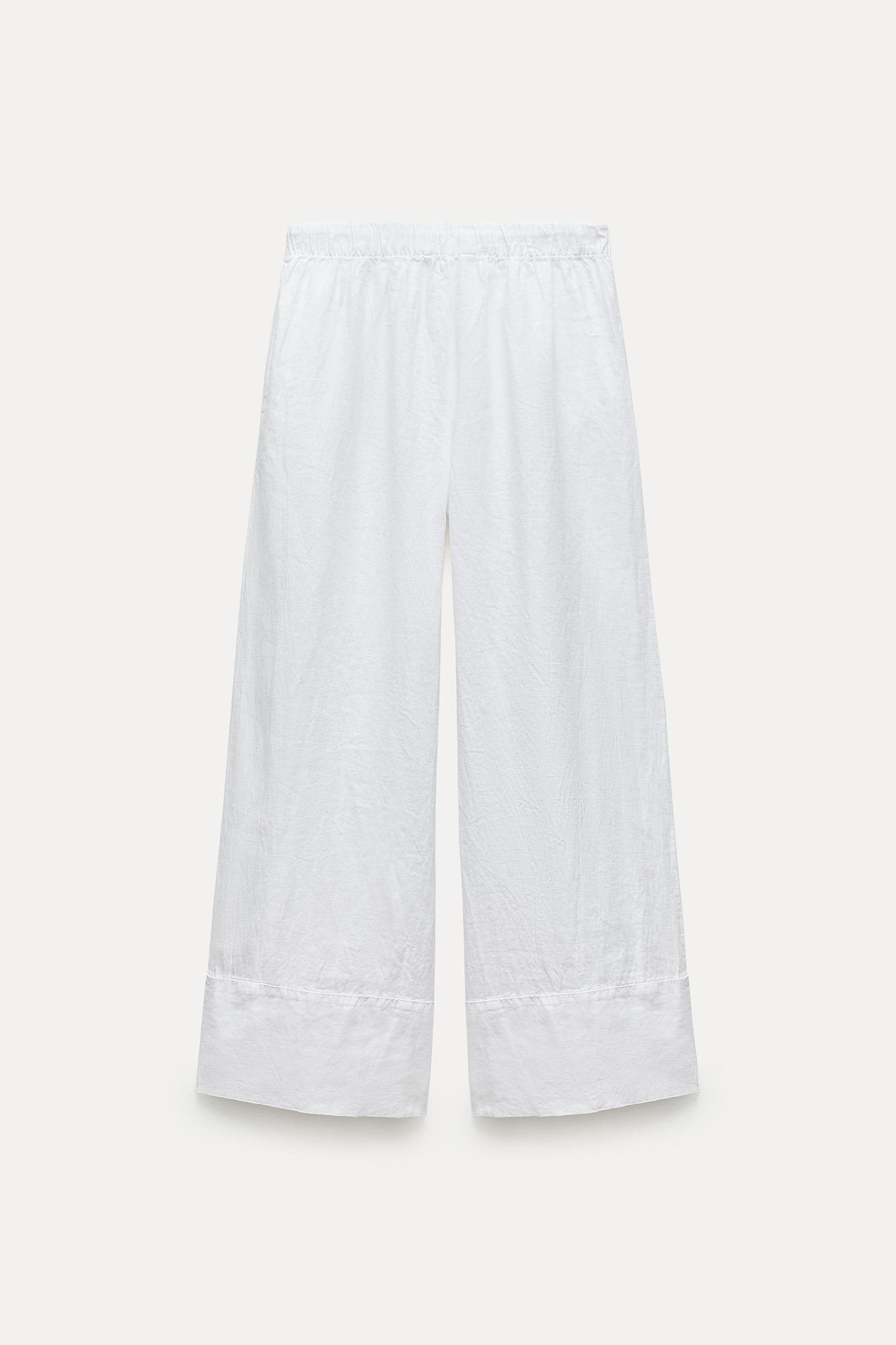 100% LINEN PALAZZO PANTS ZW COLLECTION Product Image