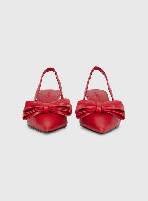 Janna Pointed Toe Heels Red Product Image
