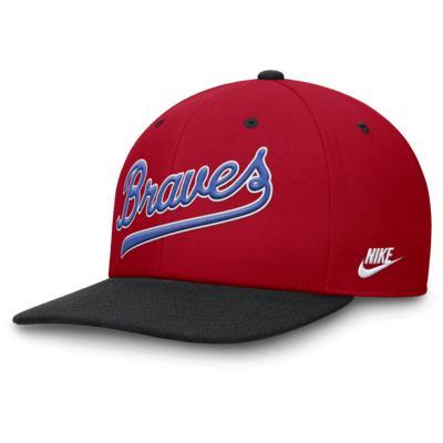 Men's Nike Red/Navy Atlanta Braves Cooperstown Collection Pro Performance Snapback Hat, Size: Medium/Large Product Image