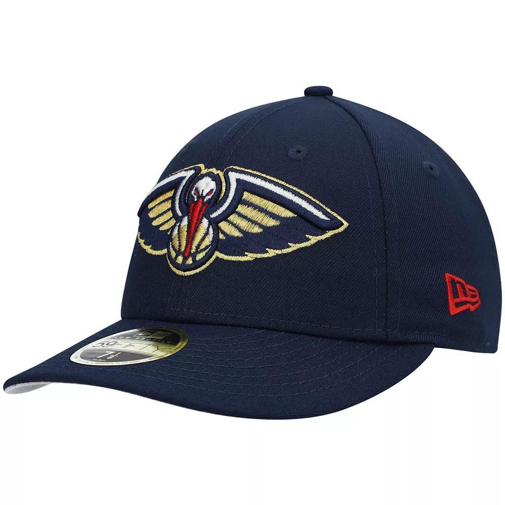 Men's New Era Navy New Orleans Pelicans Team Low Profile 59FIFTY Fitted Hat, Size: 7 1/8, Blue Product Image