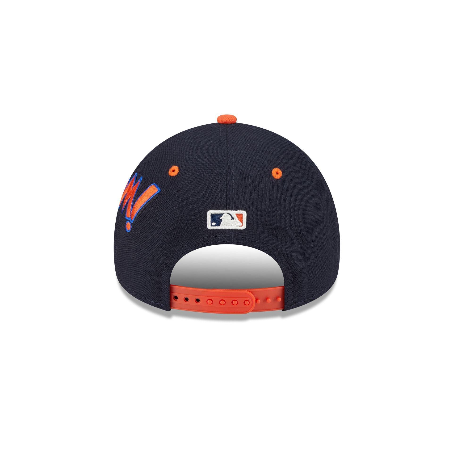New York Mets 2025 Batting Practice Pinstripe 9FORTY Stretch-Snap Hat Male Product Image