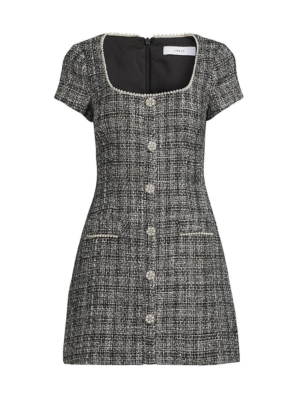 Womens Cira Beaded Tweed Minidress Product Image