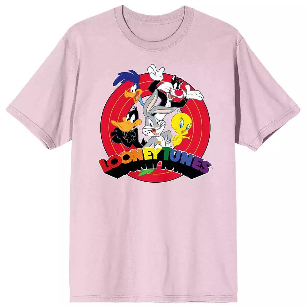Men's Looney Tunes Characters Graphic Tee, Size: Small, Pink Product Image