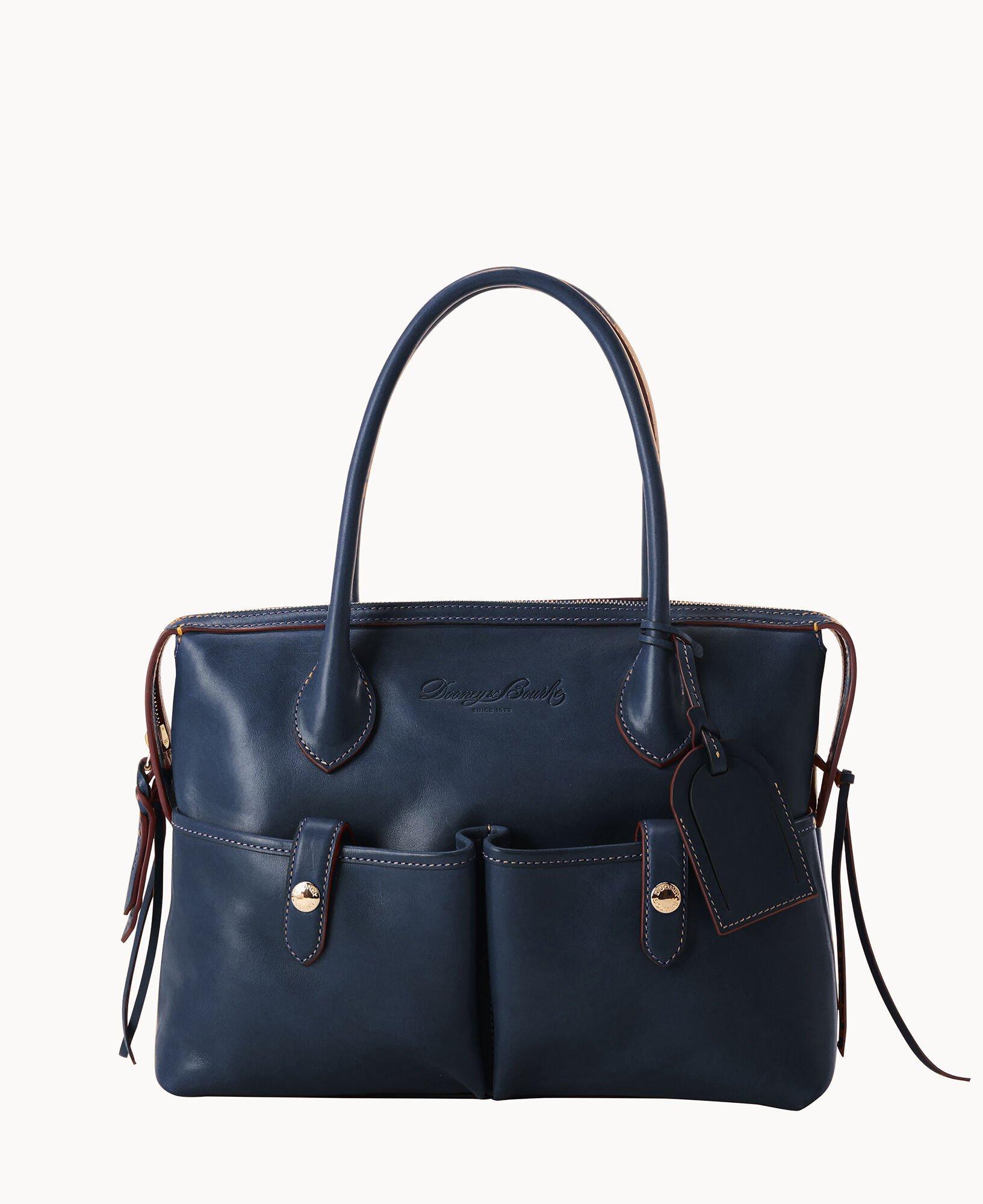 Dooney & Bourke Womens Florentine Medium East West Leather Satchel Bag in Ecru Product Image