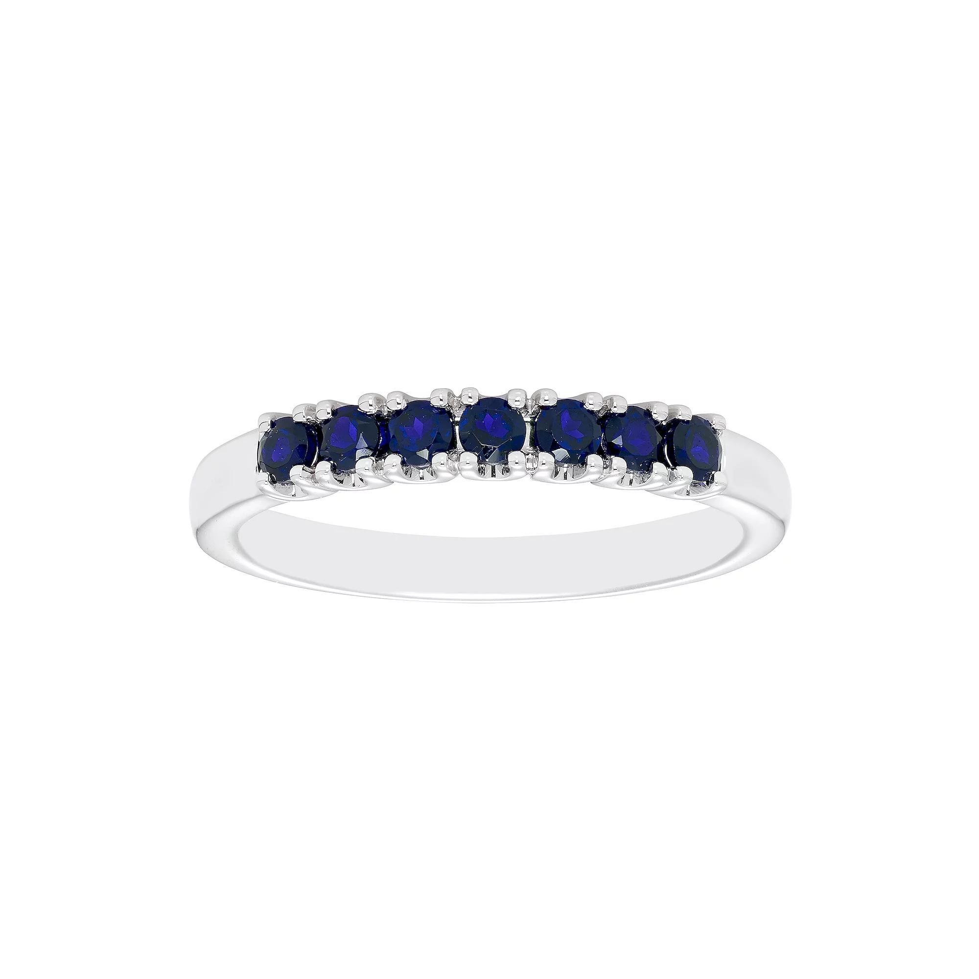 Boston Bay Diamonds Sterling Silver Lab-Created Sapphire Stack Ring, Women's, Size: 7 Product Image