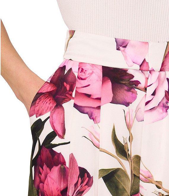 Ted Baker London Floral Satin High Rise Coordinating Wide Leg Pants Product Image