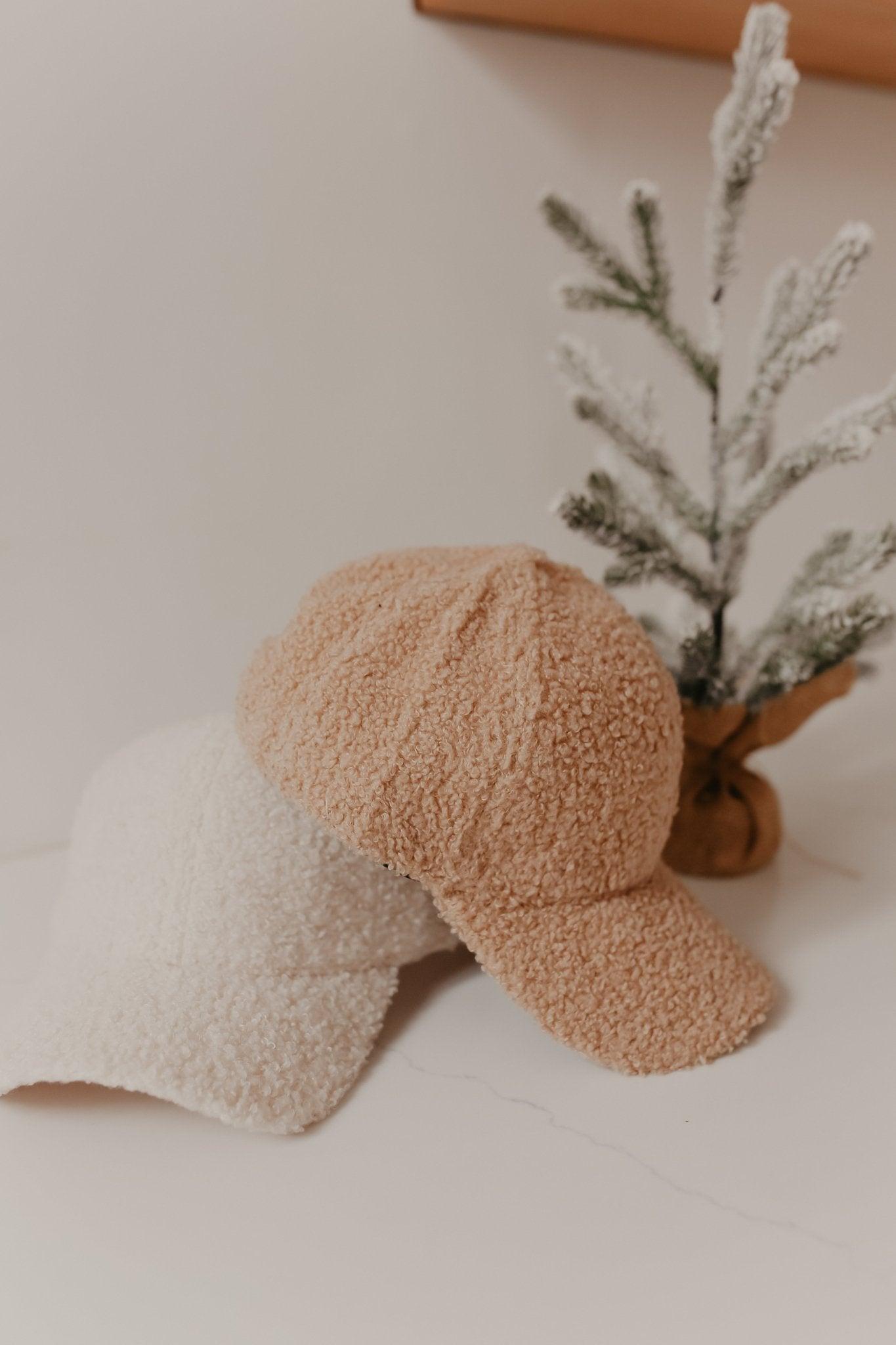 Solid Cream Sherpa Baseball Cap - FINAL SALE Product Image