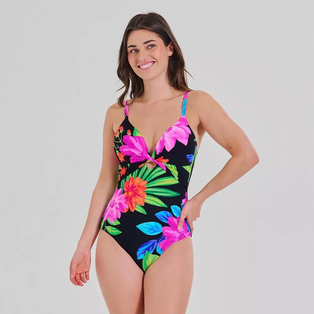 Womens Freshwater Molded Cup Twist One-Piece Swimsuit Product Image