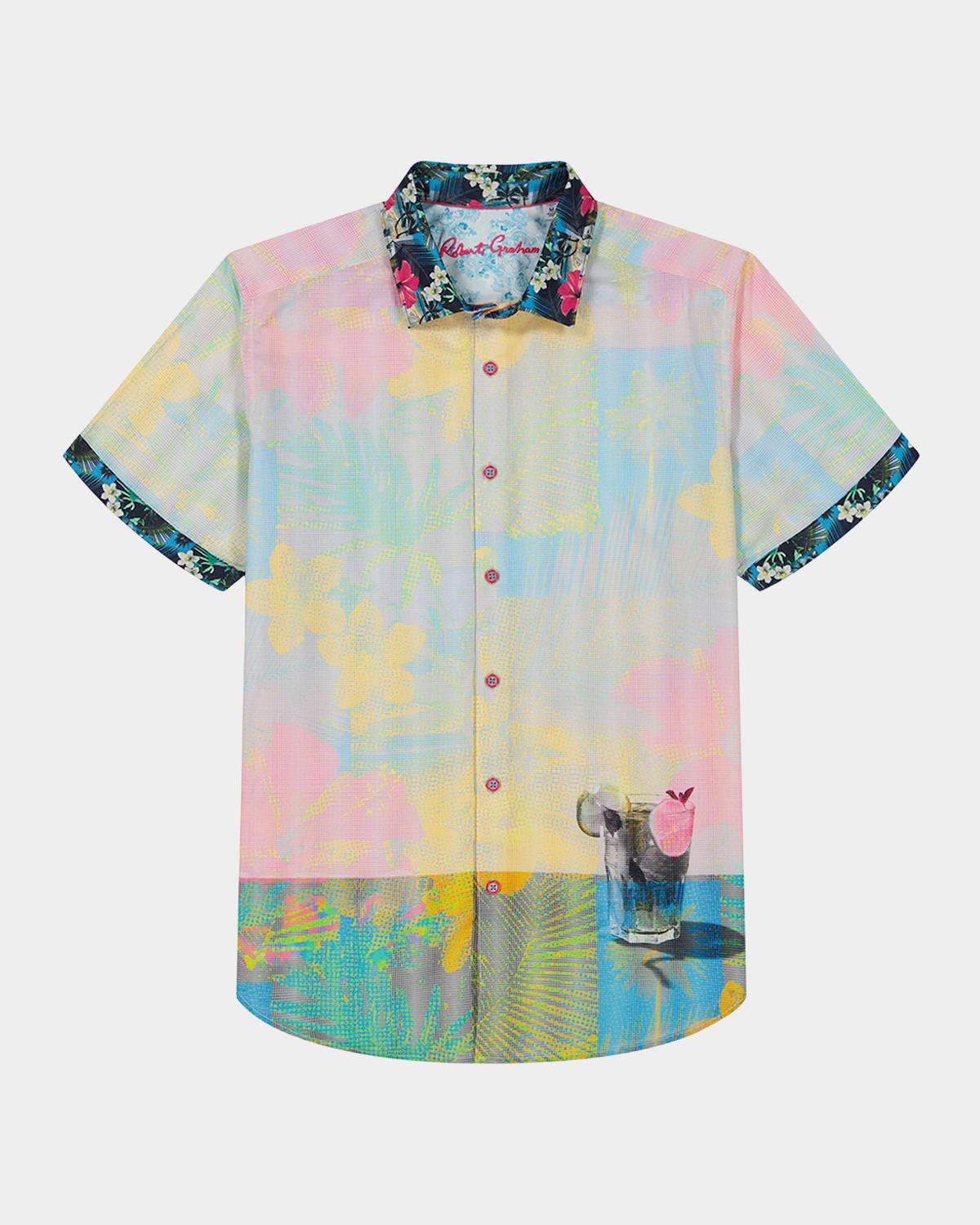 Mens Haze Printed Cotton Short-Sleeve Shirt Product Image