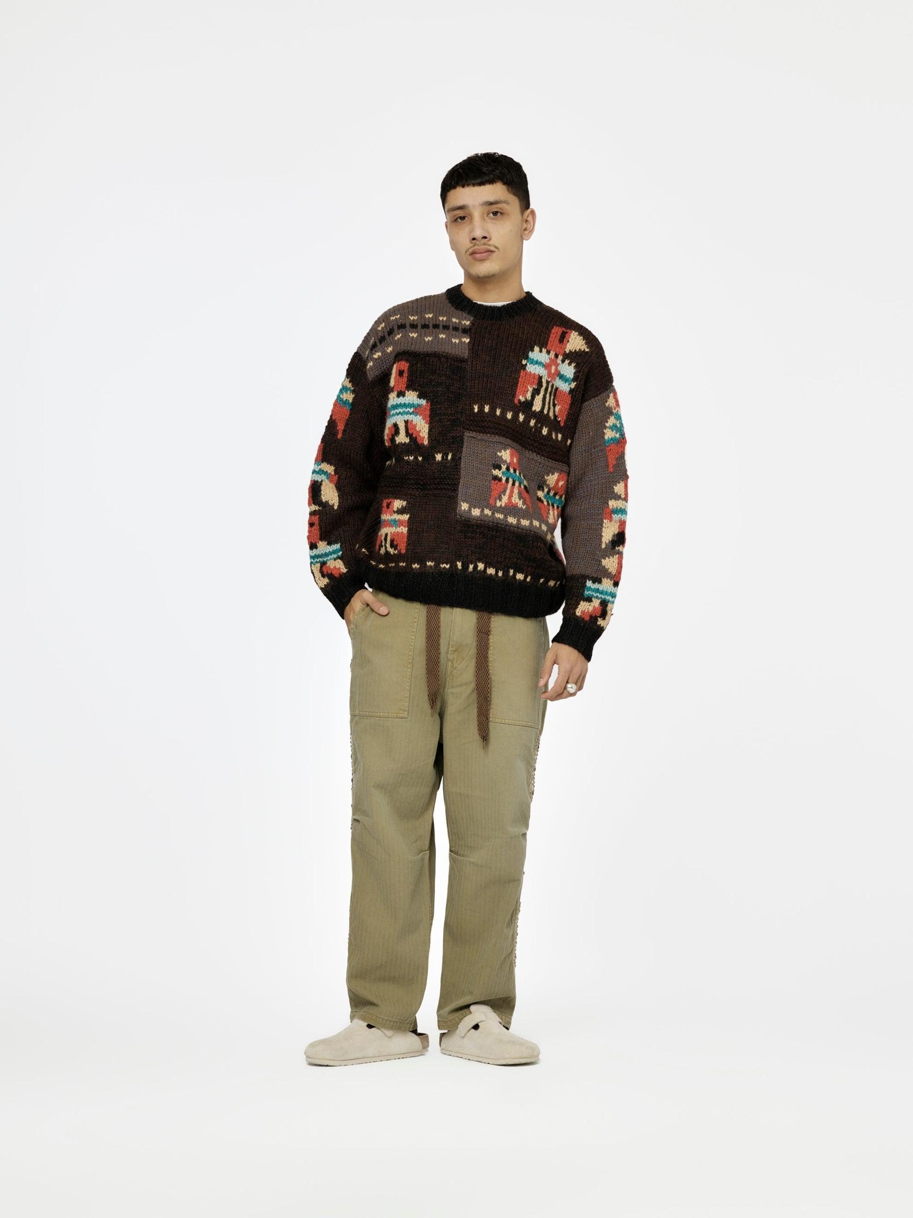 Hand Knit STD Cowichan Crew Sweater (Charcoal) Product Image