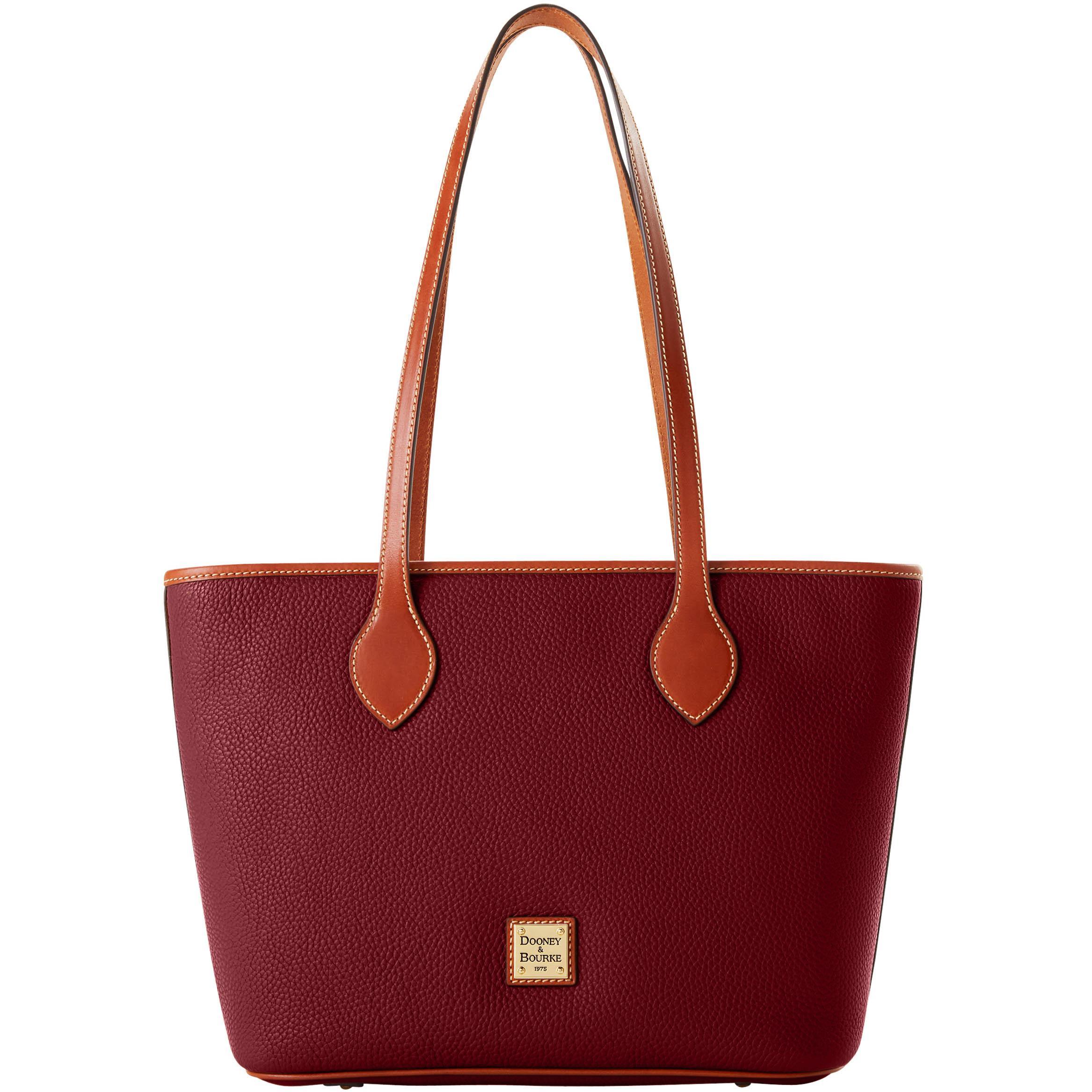Dooney & Bourke Womens Pebble Grain Leather Tote Shopping Bag in Bordeaux Product Image