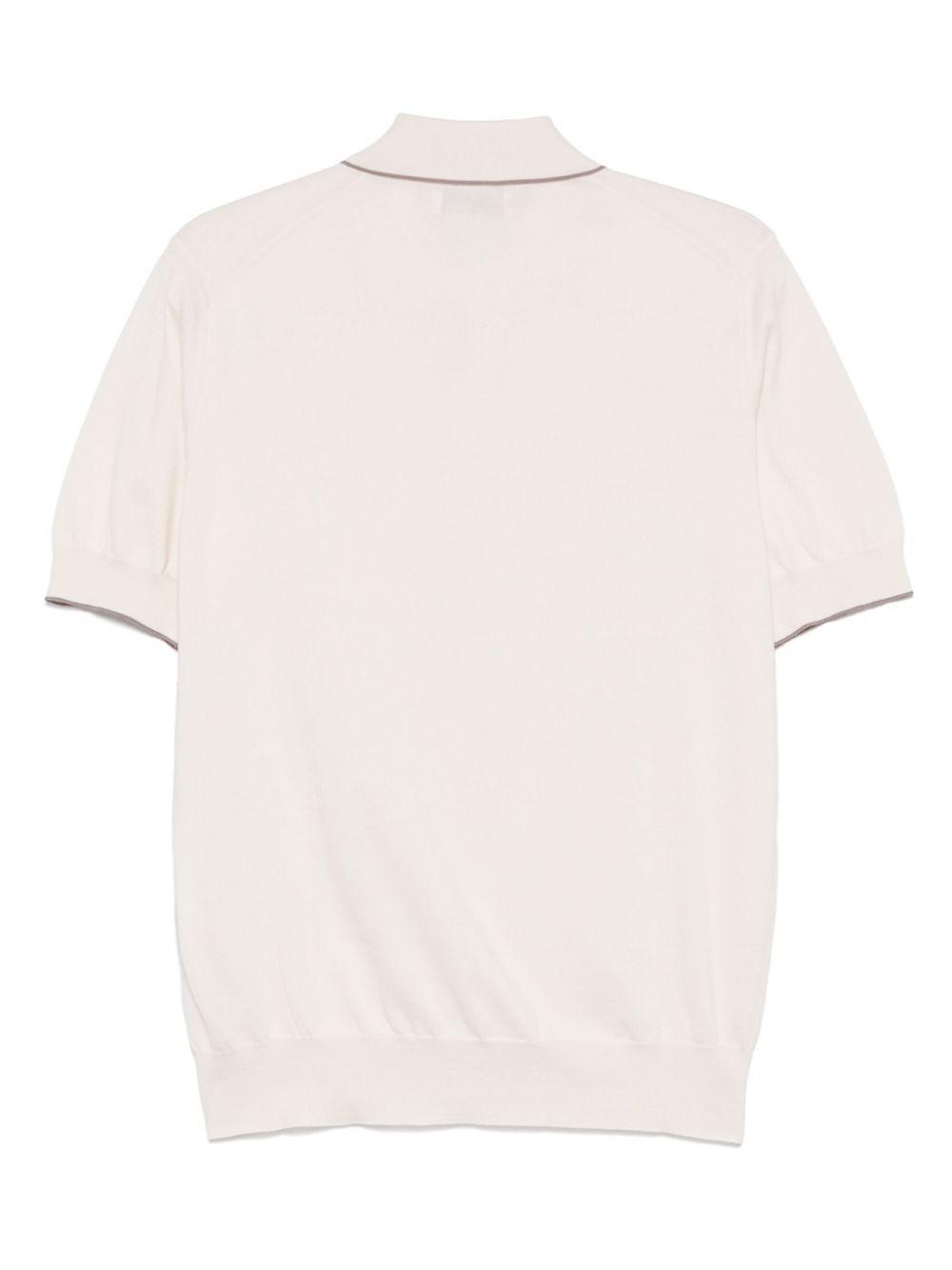 BRUNELLO CUCINELLI Cotton Knit Polo Shirt In White Product Image