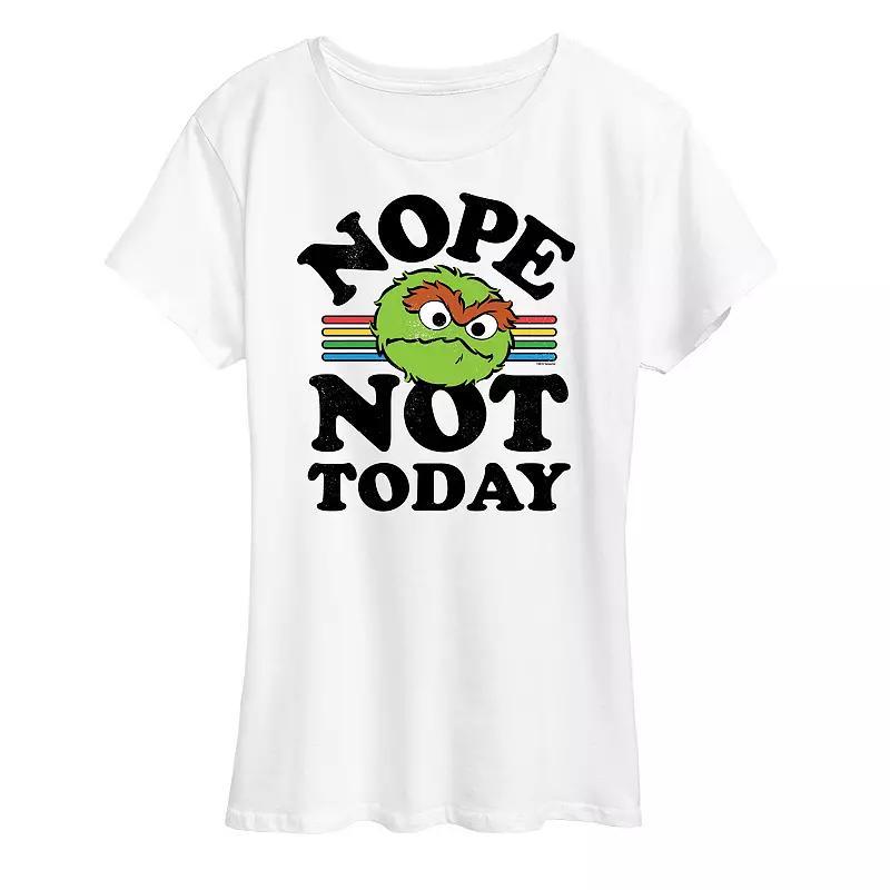 Womens Sesame Street Nope Not Today Graphic Tee Grey Gray Product Image