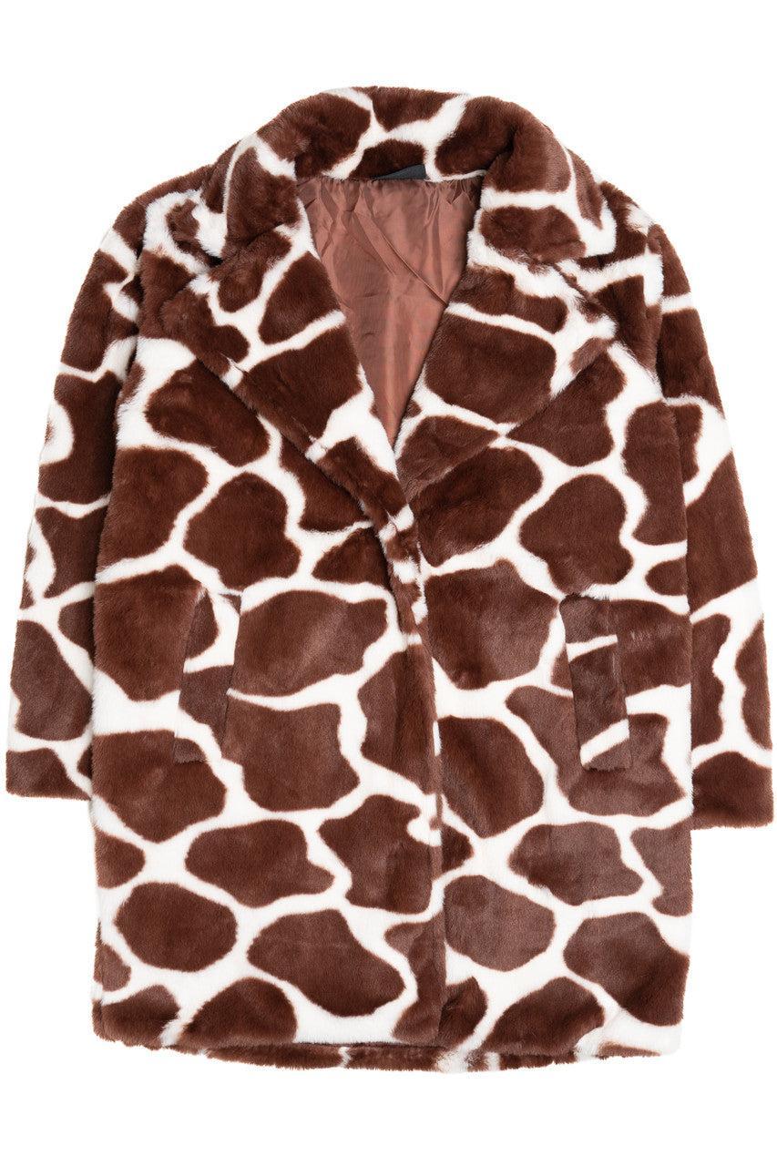 Faux Fur Knee Length Coat Product Image